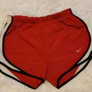 Red nike shorts